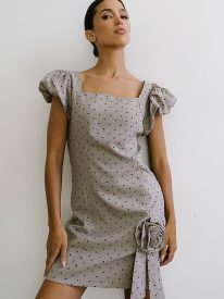 Nicerway Mini Dress in Taupe - FINAL SALE