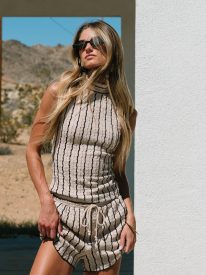 Willow Textured Shorts in Beige