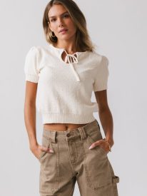 Brady Knit Top in Cream