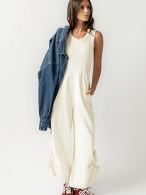 Tristan Knit Jumpsuit in Cream