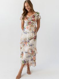 Lauren Ruffle Floral Maxi Dress