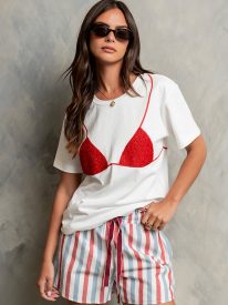 Dorothy Striped Shorts in Red