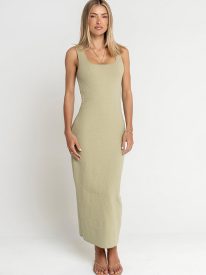 Melissa Textured Maxi Dress in Green