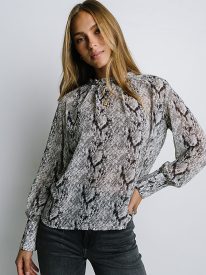 Camille Sheer Blouse in Snake - FINAL SALE