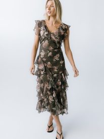 Kensie Ruffle Maxi Dress