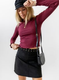 Nicerway Knit Top in Burgundy - FINAL SALE