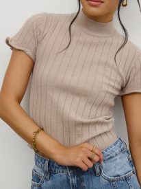 Amara Ribbed Top in Taupe - FINAL SALE