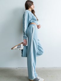 Mickey Wide Leg Jogger in Blue