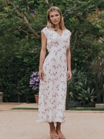 Brinkley Floral Maxi Dress in Berry
