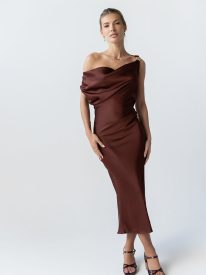 Marcella Satin Midi Dress