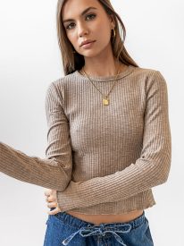 Leif Knit Top in Taupe - FINAL SALE