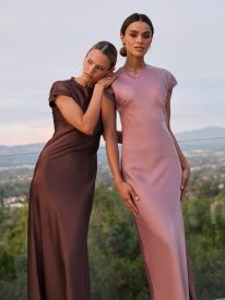 Nicerway Satin Maxi Dress in Mauve