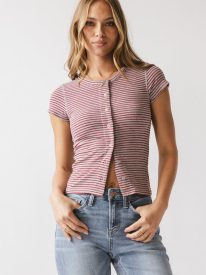 Nicerway Striped Top in Red