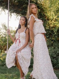 Nicerway Floral Midi Dress in Red