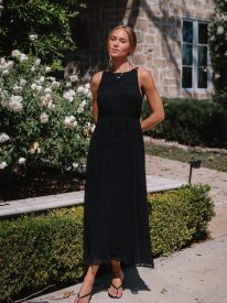 Jordy Textured Maxi Dress in Black