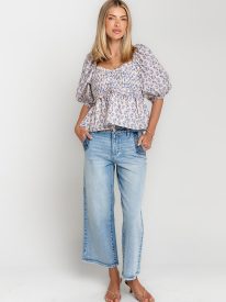 Corina Cropped Wide Leg Jeans