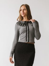 Nicerway Collared Top in Grey - FINAL SALE