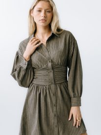 Lonnie Striped Mini Dress in Grey - FINAL SALE