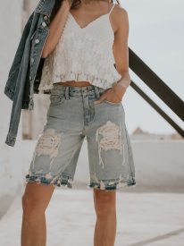 Nicerway Distressed Bermuda Shorts