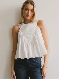 Anselle Swing Blouse in White - FINAL SALE