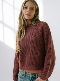 Shayla Knit Sweater in Burgundy - FINAL SALE