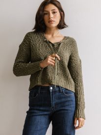 Nicerway Knit Sweater in Olive - FINAL SALE